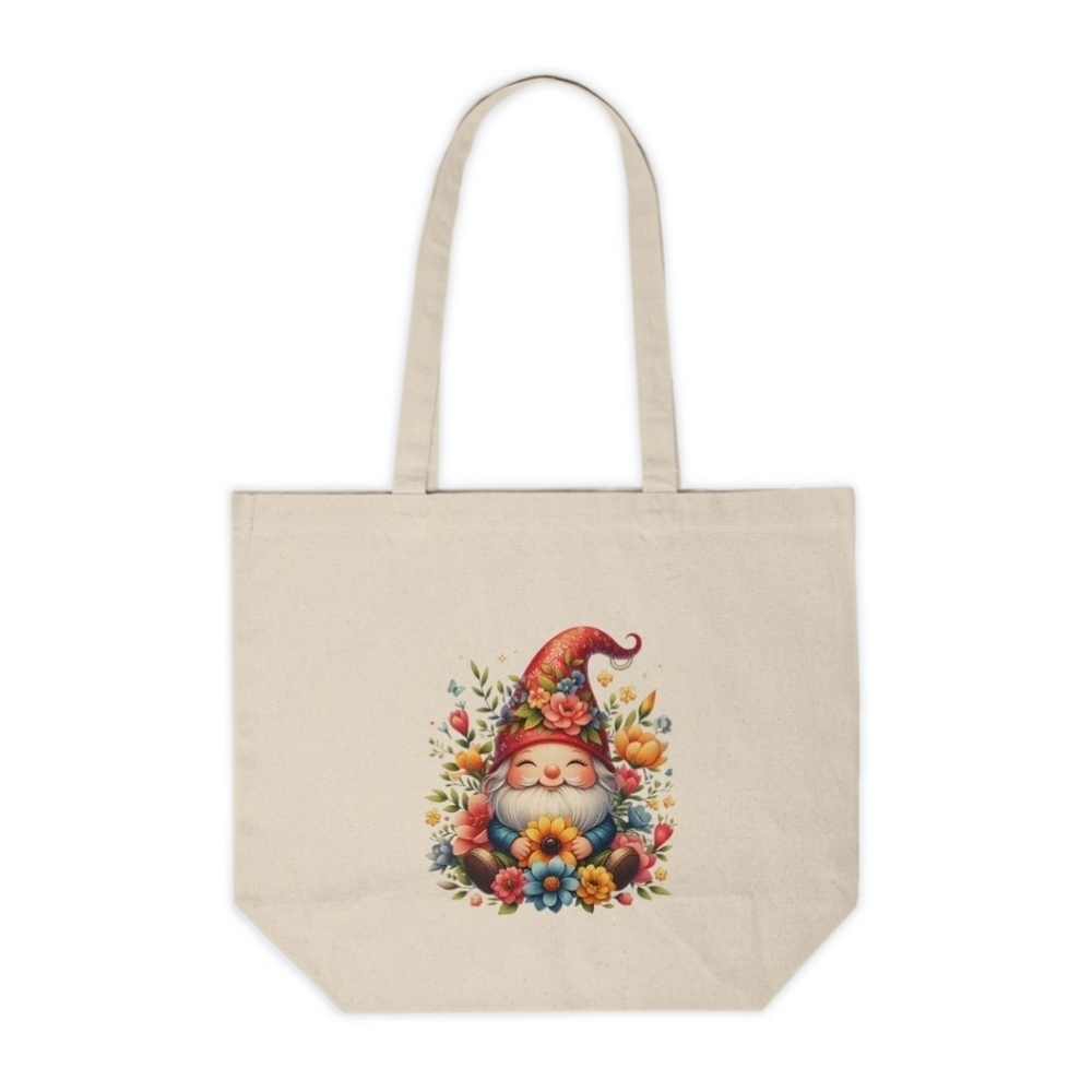 Spring Garden Gnome Custom Canvas Tote Bag